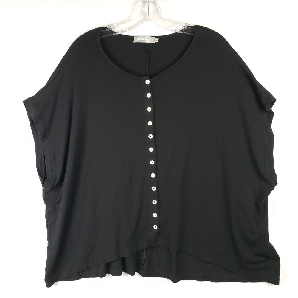ALEMBIKA Israel Boxy Top Oversized Button Front Lagenlook Minimalist size S/M - Picture 2 of 9